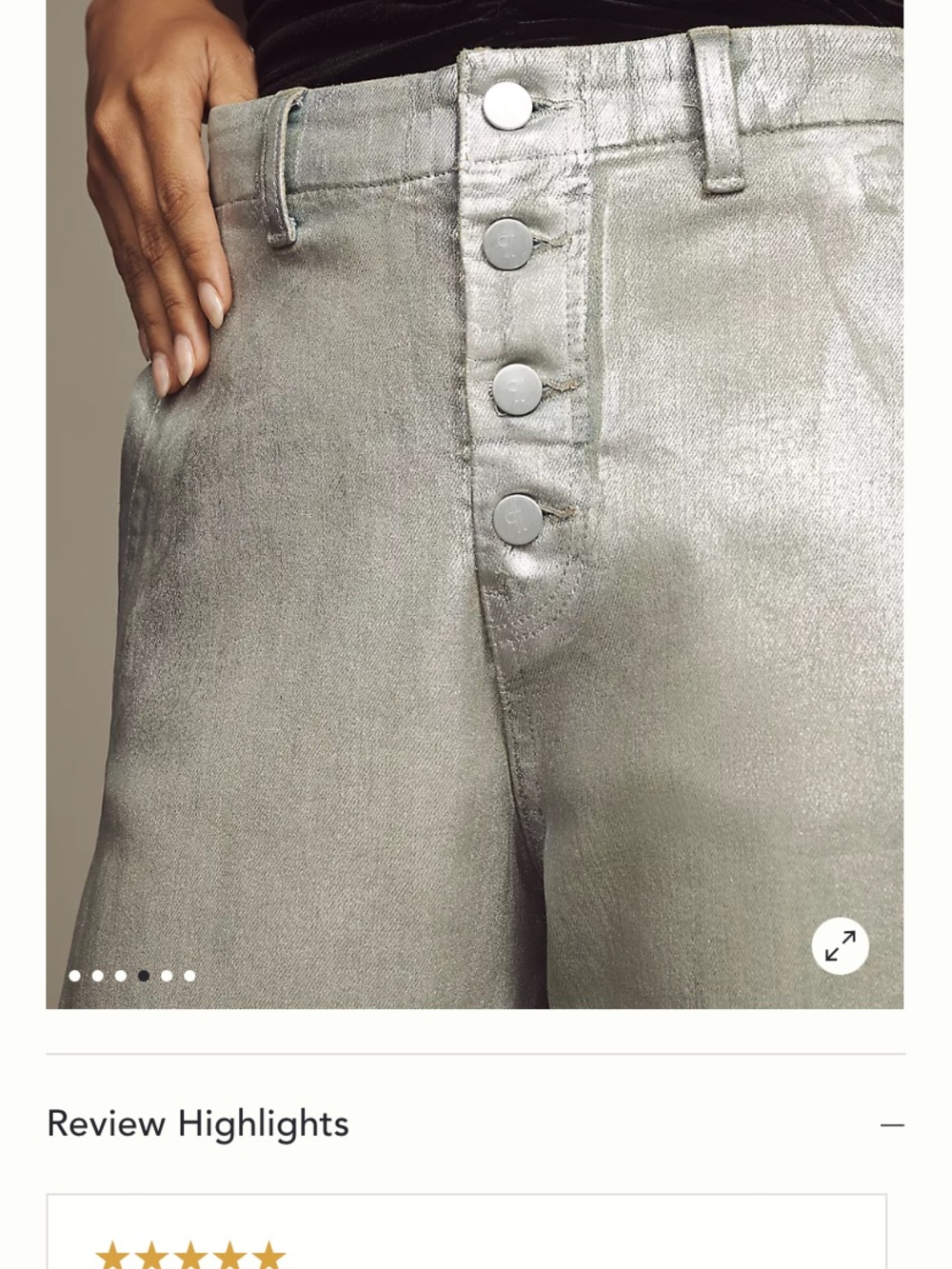 Pilcro Metallic Silver Women’s Crop Pants - Picture 9 of 11
